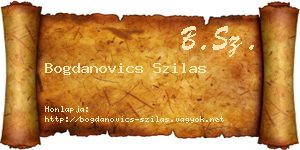 Bogdanovics Szilas névjegykártya