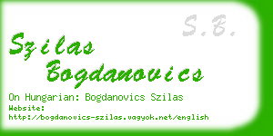 szilas bogdanovics business card